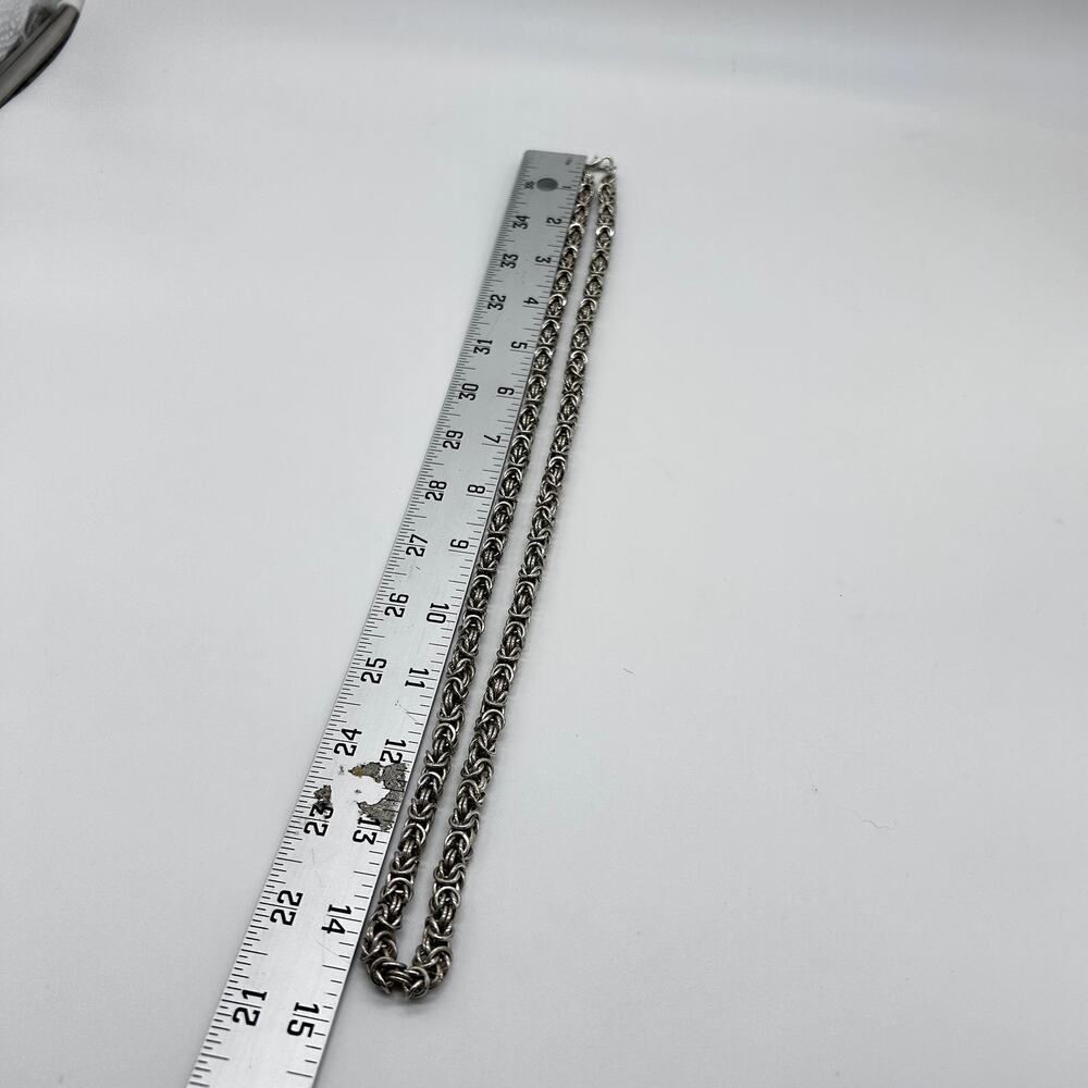 Vintage Silver Tone Short Boho Necklace Unique Statement Retro Floral Scroll - Picture 7 of 8